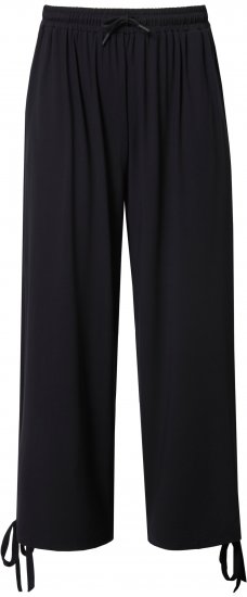 Ulla Popken Quick Drying Split Leg Elastic Waist Joggers Black - Džinsi & Bikses Lielos Izmēros – Plus Size - 