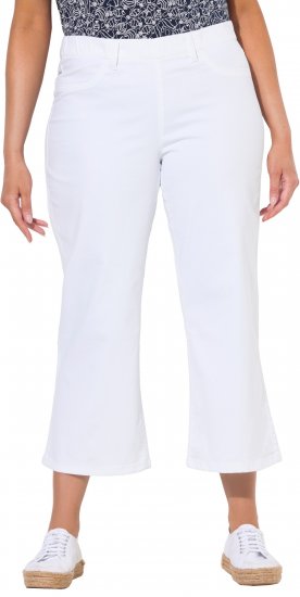 Ulla Popken Wide Leg Twill Mary Fit Culottes White - Džinsi & Bikses Lielos Izmēros – Plus Size - 