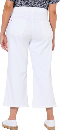 Ulla Popken Wide Leg Twill Mary Fit Culottes White - Džinsi & Bikses Lielos Izmēros – Plus Size - 