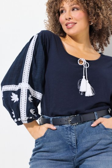 Ulla Popken Denim Wide Leg Elastic Waist Bermuda Shorts Blue Denim - Šorti - Sieviešu šorti lielos izmēros