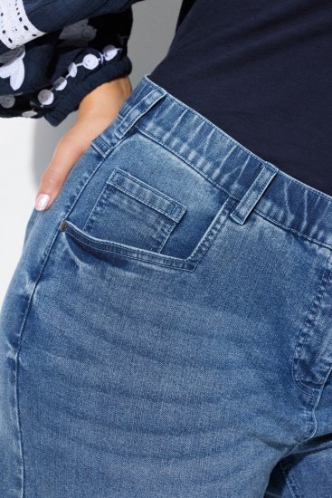 Ulla Popken Denim Wide Leg Elastic Waist Bermuda Shorts Blue Denim - Šorti - Sieviešu šorti lielos izmēros