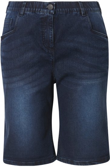 Ulla Popken Denim Wide Leg Elastic Waist Bermuda Shorts Denim Blue - Džinsi & Bikses Lielos Izmēros – Plus Size - 