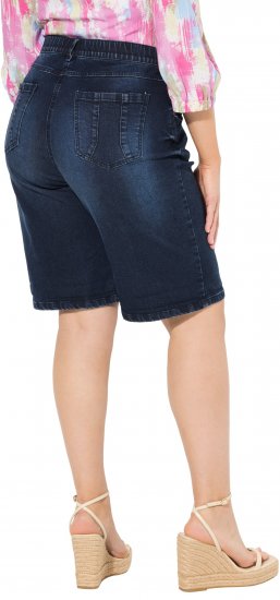Ulla Popken Denim Wide Leg Elastic Waist Bermuda Shorts Denim Blue - Džinsi & Bikses Lielos Izmēros – Plus Size - 