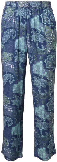 Ulla Popken Patchwork Paisley Elastic Waist Pants Blue - Džinsi & Bikses Lielos Izmēros – Plus Size - 
