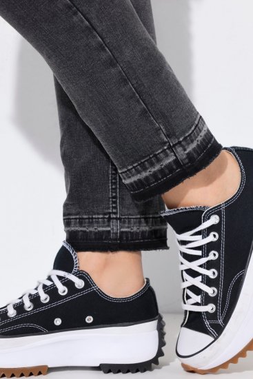 Ulla Popken Raw Edge Stretch Fit Jeans Black - Džinsi - Sieviešu džinsi lielos izmēros