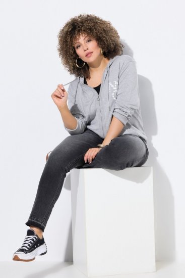 Ulla Popken Raw Edge Stretch Fit Jeans Black - Džinsi - Sieviešu džinsi lielos izmēros