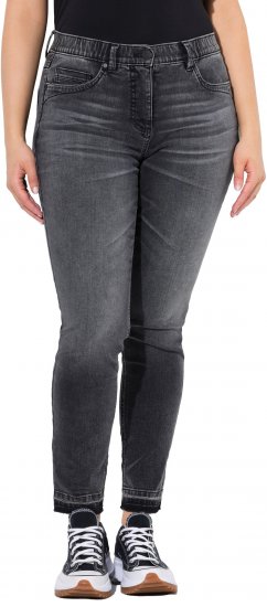 Ulla Popken Raw Edge Stretch Fit Jeans Black - Džinsi & Bikses Lielos Izmēros – Plus Size - 