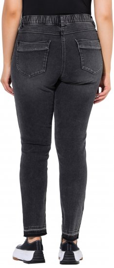 Ulla Popken Raw Edge Stretch Fit Jeans Black - Džinsi & Bikses Lielos Izmēros – Plus Size - 