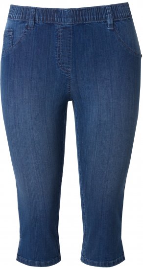 Ulla Popken Denim Elastic Waist Capres Blue Denim - Džinsi & Bikses Lielos Izmēros – Plus Size - 
