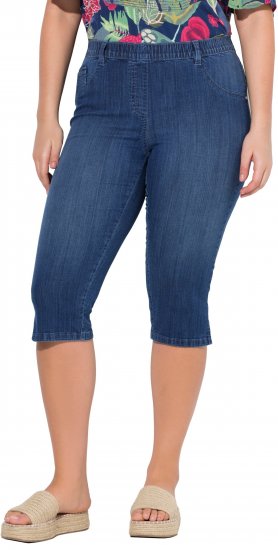Ulla Popken Denim Elastic Waist Capres Blue Denim - Džinsi & Bikses Lielos Izmēros – Plus Size - 