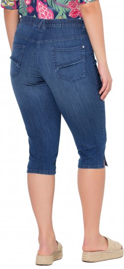 Ulla Popken Denim Elastic Waist Capres Blue Denim - Džinsi & Bikses Lielos Izmēros – Plus Size - 