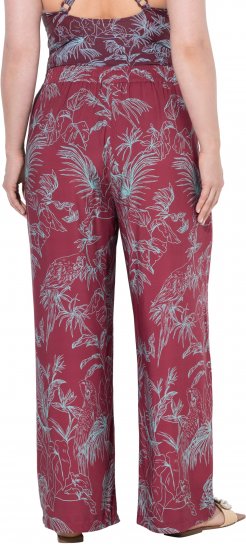 Ulla Popken Wide Leg Elastic Waist Jungle Print Palazzo Pants Brown - Džinsi & Bikses Lielos Izmēros – Plus Size - 