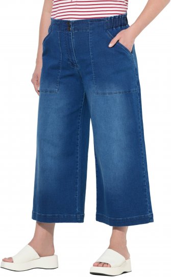 Ulla Popken Denim Culottes Blue - Džinsi & Bikses Lielos Izmēros – Plus Size - 