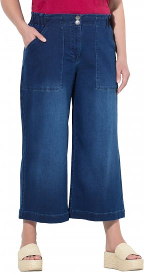 Ulla Popken Denim Culottes Denim Blue - Džinsi & Bikses Lielos Izmēros – Plus Size - 
