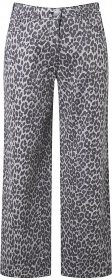 Ulla Popken Leopard Print Stretch Fit Jeans Beige - Džinsi & Bikses Lielos Izmēros – Plus Size - 