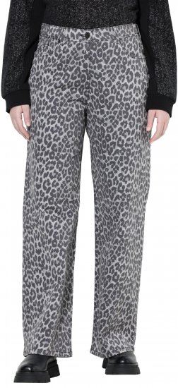 Ulla Popken Leopard Print Stretch Fit Jeans Beige - Džinsi & Bikses Lielos Izmēros – Plus Size - 