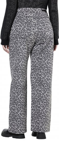 Ulla Popken Leopard Print Stretch Fit Jeans Beige - Džinsi & Bikses Lielos Izmēros – Plus Size - 