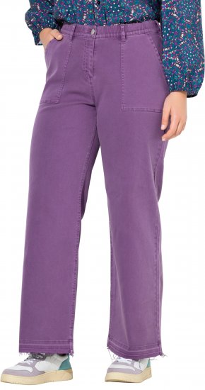 Ulla Popken Purple Fringed Hem Stretch Fit Jeans Lavender - Džinsi & Bikses Lielos Izmēros – Plus Size - 