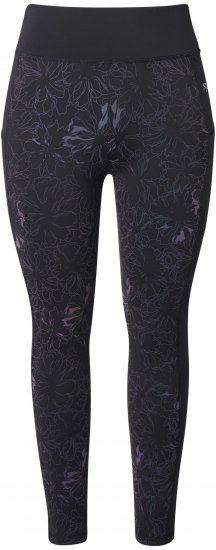 Ulla Popken Quick Drying Flower Print Leggings Black - Džinsi & Bikses Lielos Izmēros – Plus Size - 