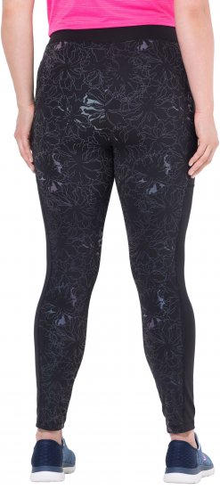 Ulla Popken Quick Drying Flower Print Leggings Black - Džinsi & Bikses Lielos Izmēros – Plus Size - 