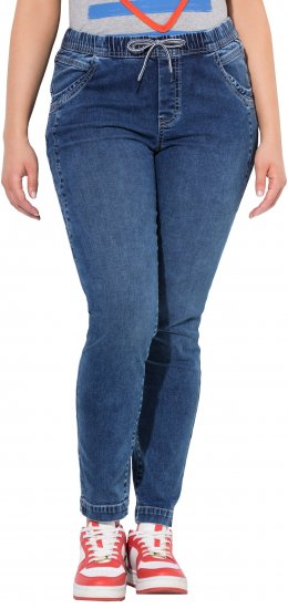 Ulla Popken Drawstring Jeggings Blue - Džinsi & Bikses Lielos Izmēros – Plus Size - 