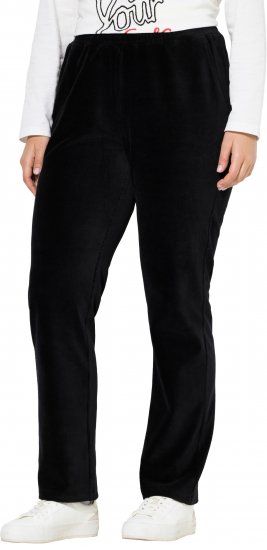 Ulla Popken Corduroy Elastic Waist Pants Black - Džinsi & Bikses Lielos Izmēros – Plus Size - 