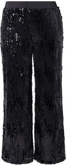 Ulla Popken Sequined Elastic Waist Pants Black - Džinsi & Bikses Lielos Izmēros – Plus Size - 
