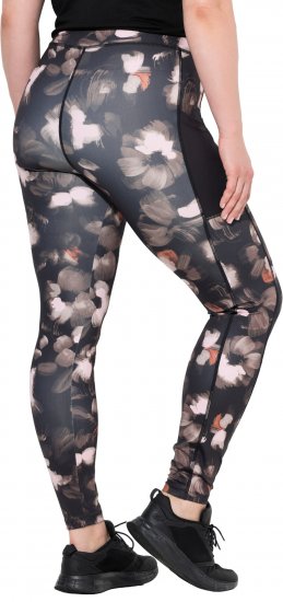 Ulla Popken Abstract Print Quick Dry Sports Leggings Black - Džinsi & Bikses Lielos Izmēros – Plus Size - 