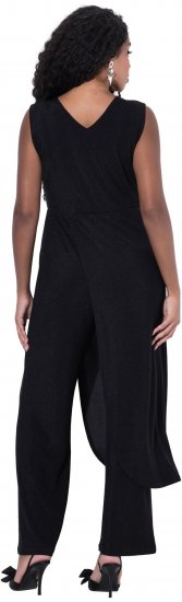 Ulla Popken Draped Sleeveless Glitter Jumpsuit Navy - Džinsi & Bikses Lielos Izmēros – Plus Size - 