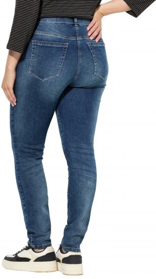 Ulla Popken Decorative Stitched Slim Leg Stretch Fit Jeans Blue Denim - Džinsi & Bikses Lielos Izmēros – Plus Size - 