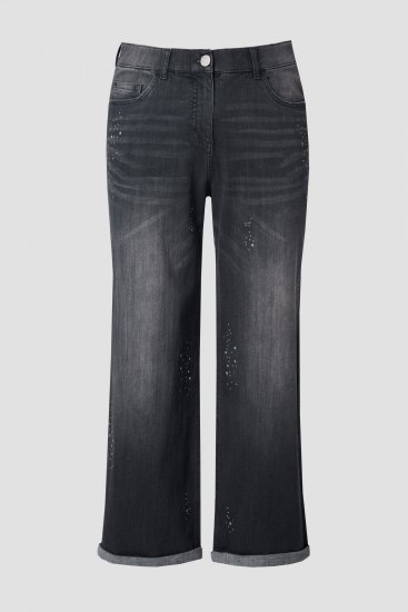 Ulla Popken Rivet Studded Stretch Fit Jeans Black - Džinsi & Bikses Lielos Izmēros – Plus Size - 