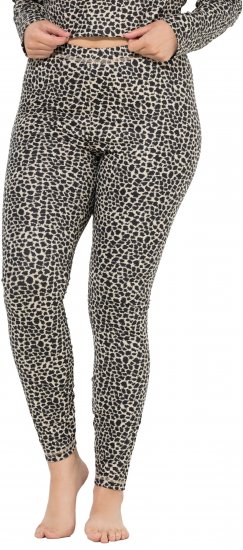 Ulla Popken Leopard Print Ski Leggings Black - Džinsi & Bikses Lielos Izmēros – Plus Size - 