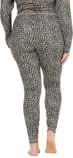 Ulla Popken Leopard Print Ski Leggings Black - Džinsi & Bikses Lielos Izmēros – Plus Size - 