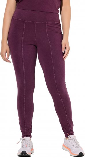 Ulla Popken Acid Wash Decorative Seam Leggings Purple - Džinsi & Bikses Lielos Izmēros – Plus Size - 