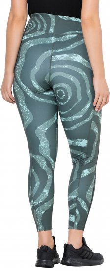 Ulla Popken Quick Drying Ripple Print Sport Leggings Black - Džinsi & Bikses Lielos Izmēros – Plus Size - 
