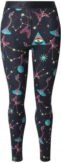 Ulla Popken Quick Drying Celestial Print Sport Leggings Black - Džinsi & Bikses Lielos Izmēros – Plus Size - 