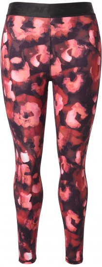 Ulla Popken Abstract Flower Print Performance Leggings Red - Džinsi & Bikses Lielos Izmēros – Plus Size - 
