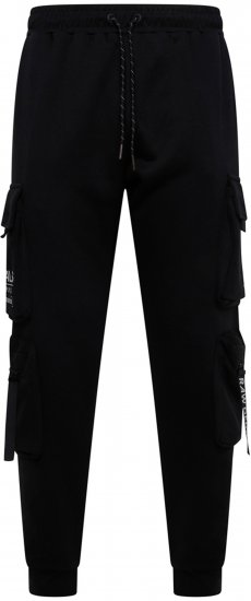 Kam Jeans 244 Raw Denim Cargo PKT Jog Pants Black - Džinsi un bikses - Džinsi un Bikses - W40-W70