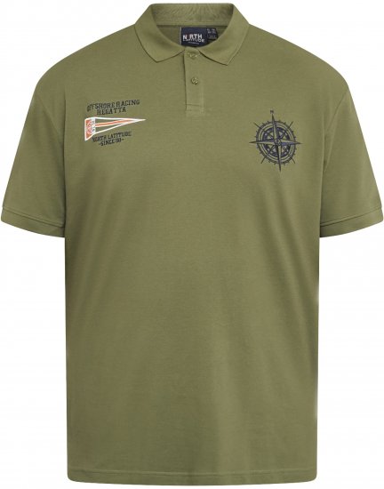 North Latitude 61129 Pikē Polo ar Krūšu Izšuvumu Olīvzaļa - Polo krekli - Polo krekli - 2XL-8XL