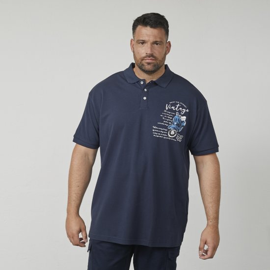 North Latitude 61130 Pikē Polo ar Krūšu Apdruku Tumši Zila - Polo krekli - Polo krekli - 2XL-8XL
