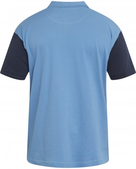 North Latitude 61131 Pikē Polo ar Kontrastpiedurknēm un Izšuvumu Zila - Polo krekli - Polo krekli - 2XL-8XL