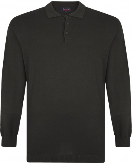 Espionage KW058 Knit Polo Jumper Black - Polo krekli - Polo krekli - 2XL-8XL