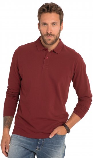 JP1880 Polo Shirt Long Sleeve Piqué Red - Polo krekli - Polo krekli - 2XL-8XL