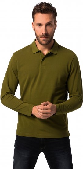 JP1880 Polo Shirt Basic Long Sleeve Pique Moss Green - Polo krekli - Polo krekli - 2XL-8XL