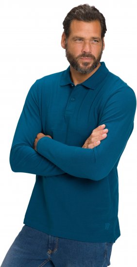 JP1880 Polo Shirt Long Sleeve Pique Blue - Polo krekli - Polo krekli - 2XL-8XL