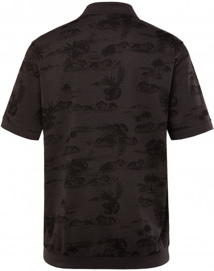 JP1880 Pique with All-over Print Polo Shirt TALL Black - TALL polo krekli - TALL polo krekli gariem vīriešiem