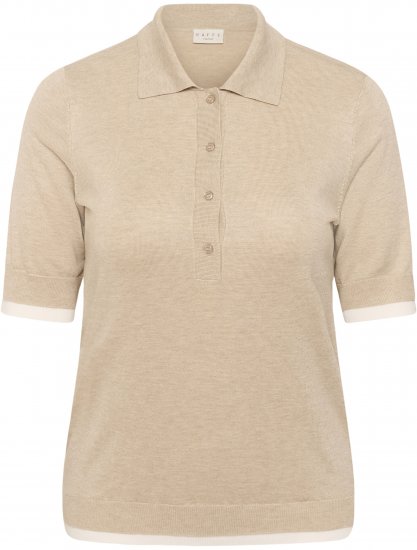 Kaffe Curve Lizzy Contrast Knitted Polo Feather Grey Melange - Polo krekli - 