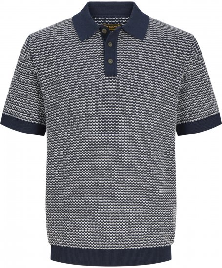 Jack & Jones Blukingsley Knitted Short Sleeve Polo Navy - Krekli - Krekli - 2XL-8XL