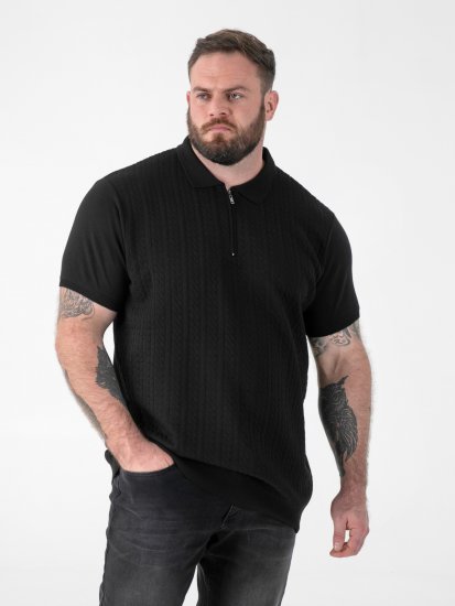 D555 Kennedy Cable Knitted Polo Black - Polo krekli - Polo krekli - 2XL-8XL
