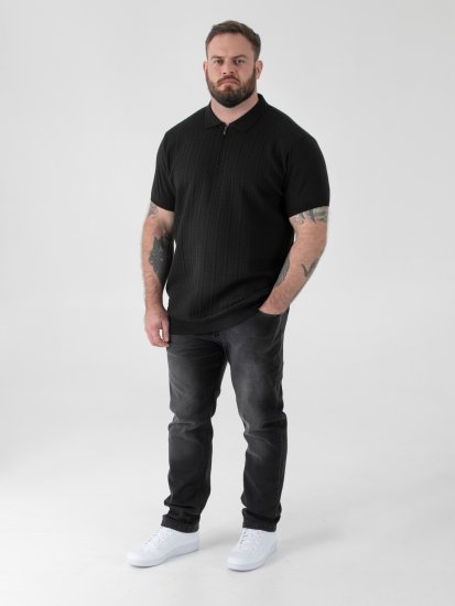 D555 Kennedy Cable Knitted Polo Black - Polo krekli - Polo krekli - 2XL-8XL